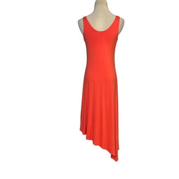 SKY orange crystal encrusted neck detail asymmetrical dress size M - Picture 2 of 16